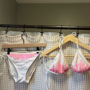 Victoria's Secret White and Pink Swimwear